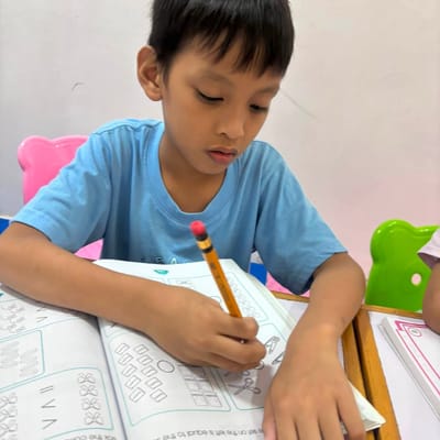 One-on-one tutoring for a grade-school learner